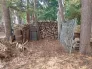 deel van gestapeld, liggend hout